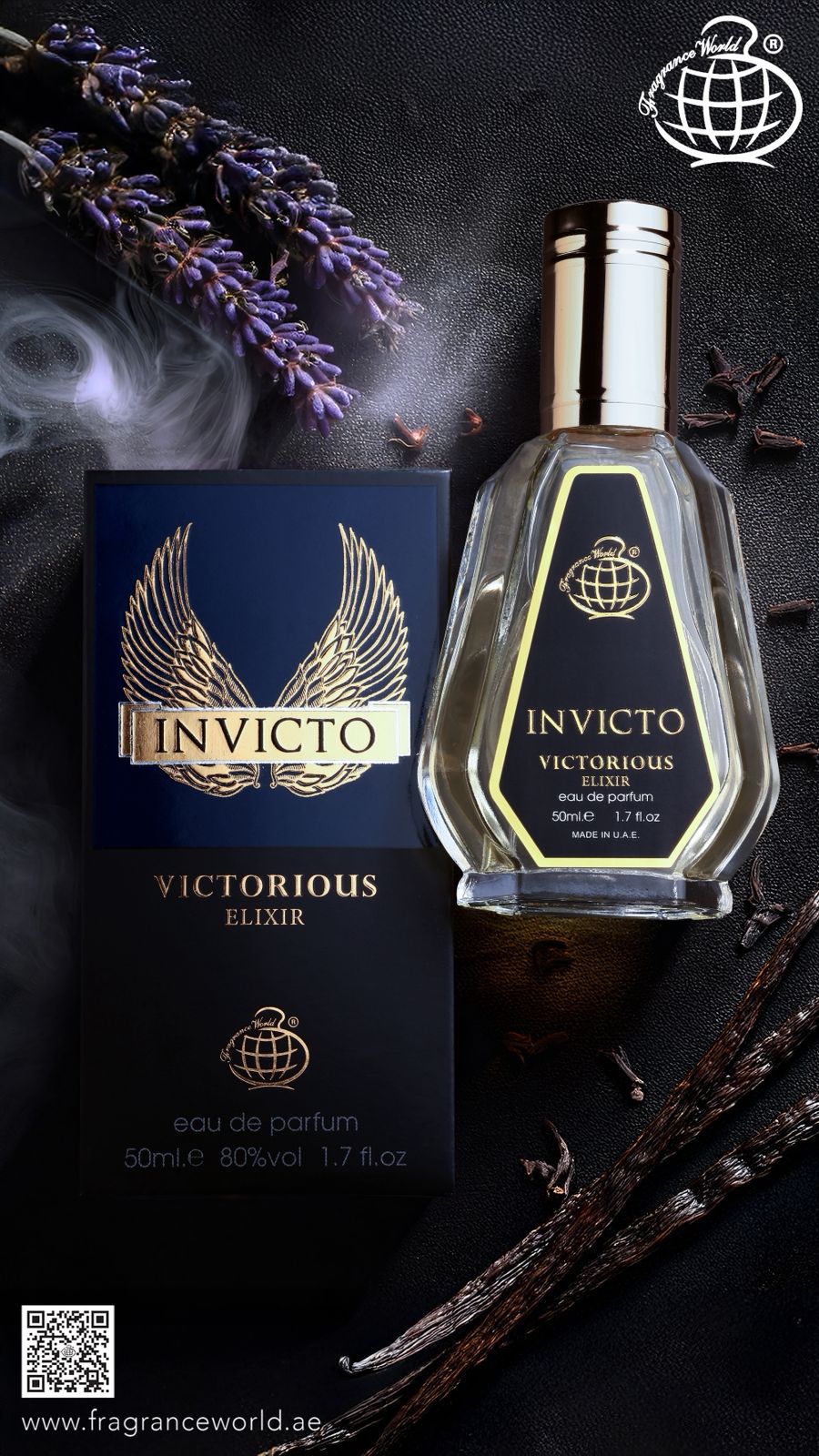 Apa de Parfum Fragrance World, Invicto Victorious Elixir, Barbati, 50 ml