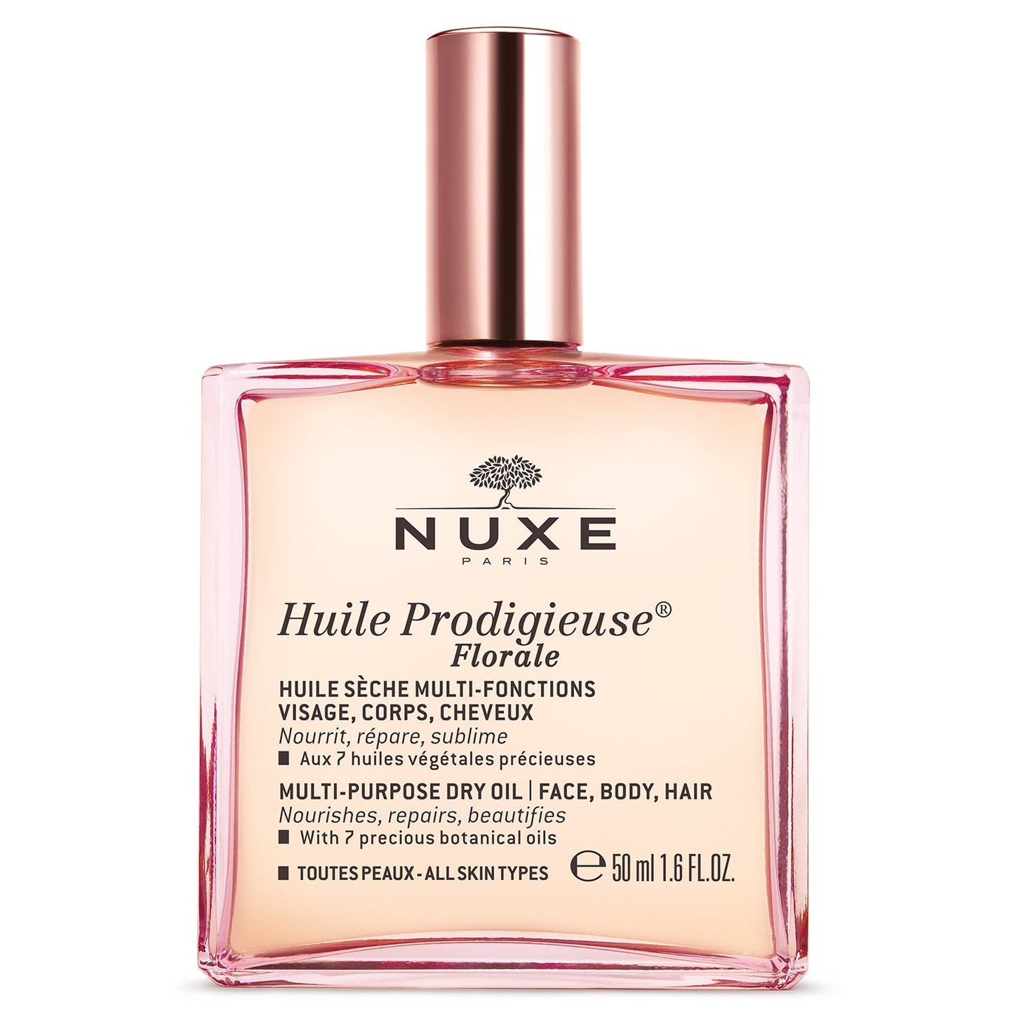 HUILE PRODIGIEUSE® FLORALE 50ml - Ulei Uscat Multifunctional Cu Aroma Florala Pentru Fata, Corp Si Par Florale