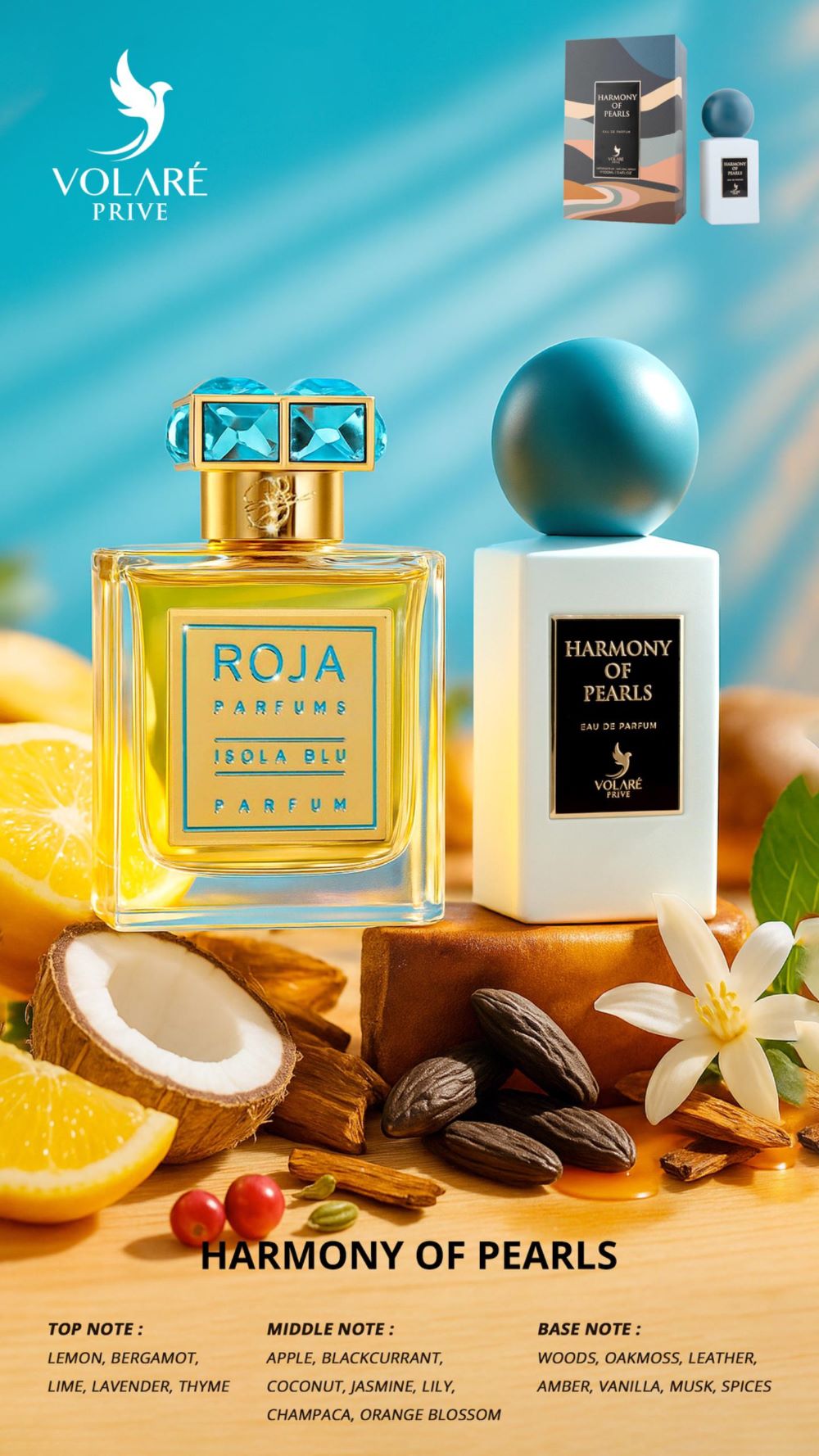 Apa de Parfum Volare Prive Harmony of Pearls, Unisex, 100 ml