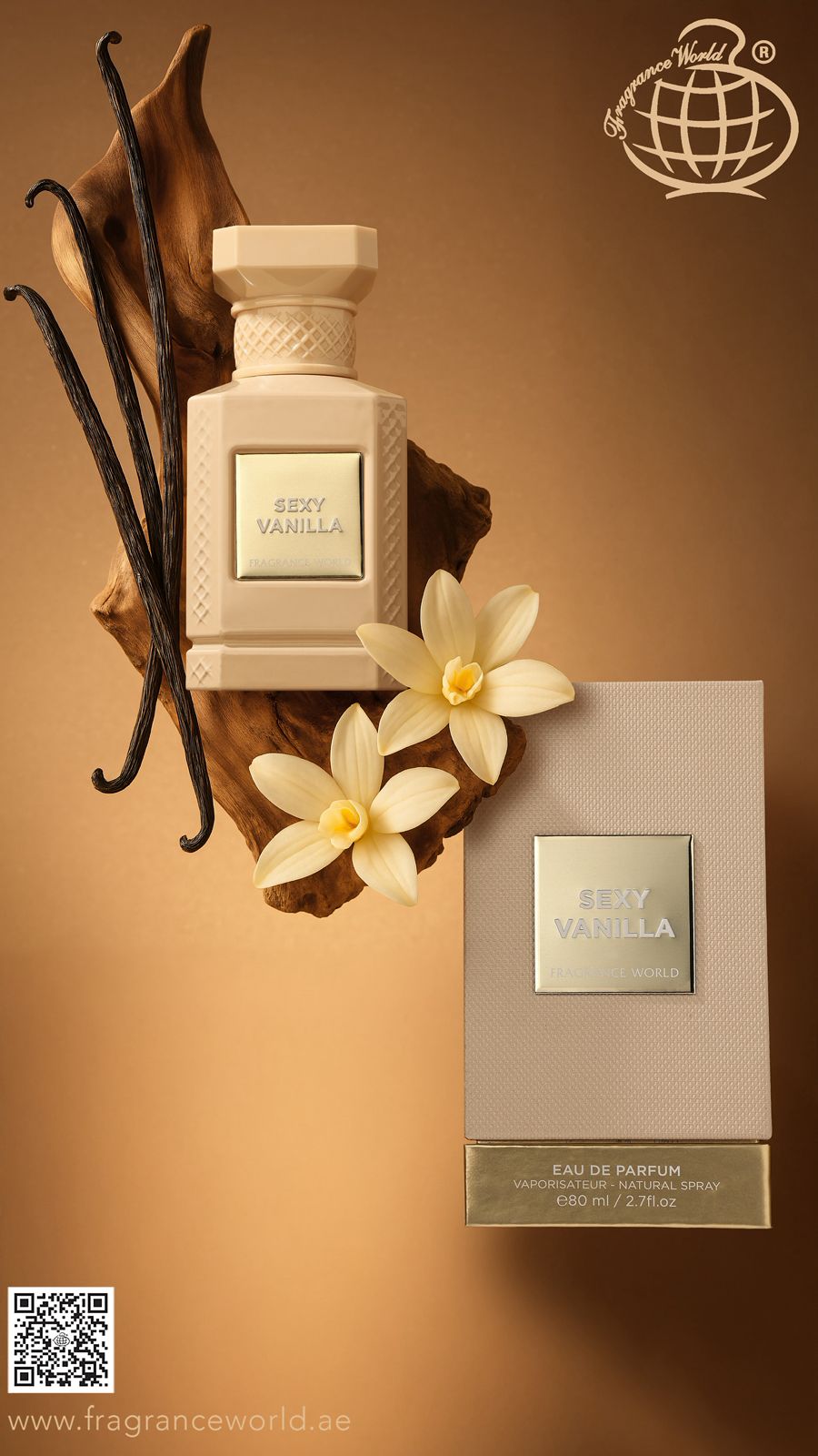 Apa de Parfum Sexy Vanilla by Fragrance World, Unisex, 150 ml