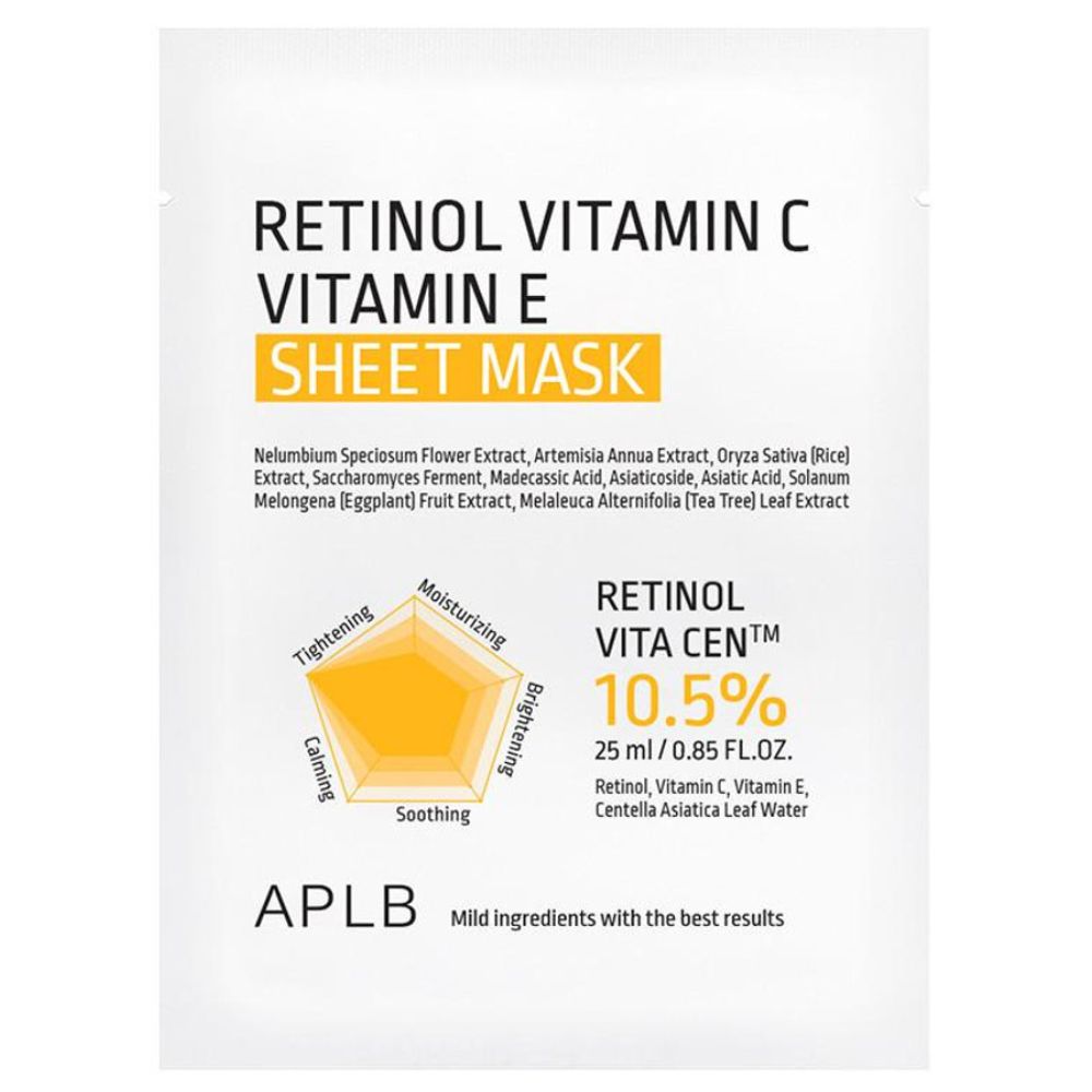 APLB Retinol Vitamin C Vitamin E Sheet Mask, 25ml