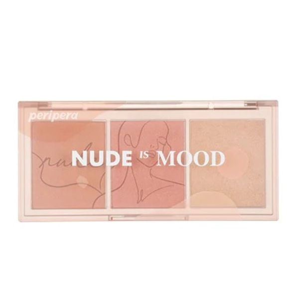 Peripera Cheek Palette, 15g, blush+highlighter 01 Nude is Mood