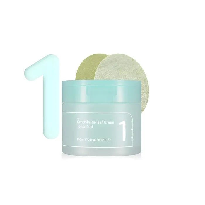 NO.1 CENTELLA RE-LEAF GREEN TONER PAD - Dischete Concentrate Pentru Calmarea Tenului