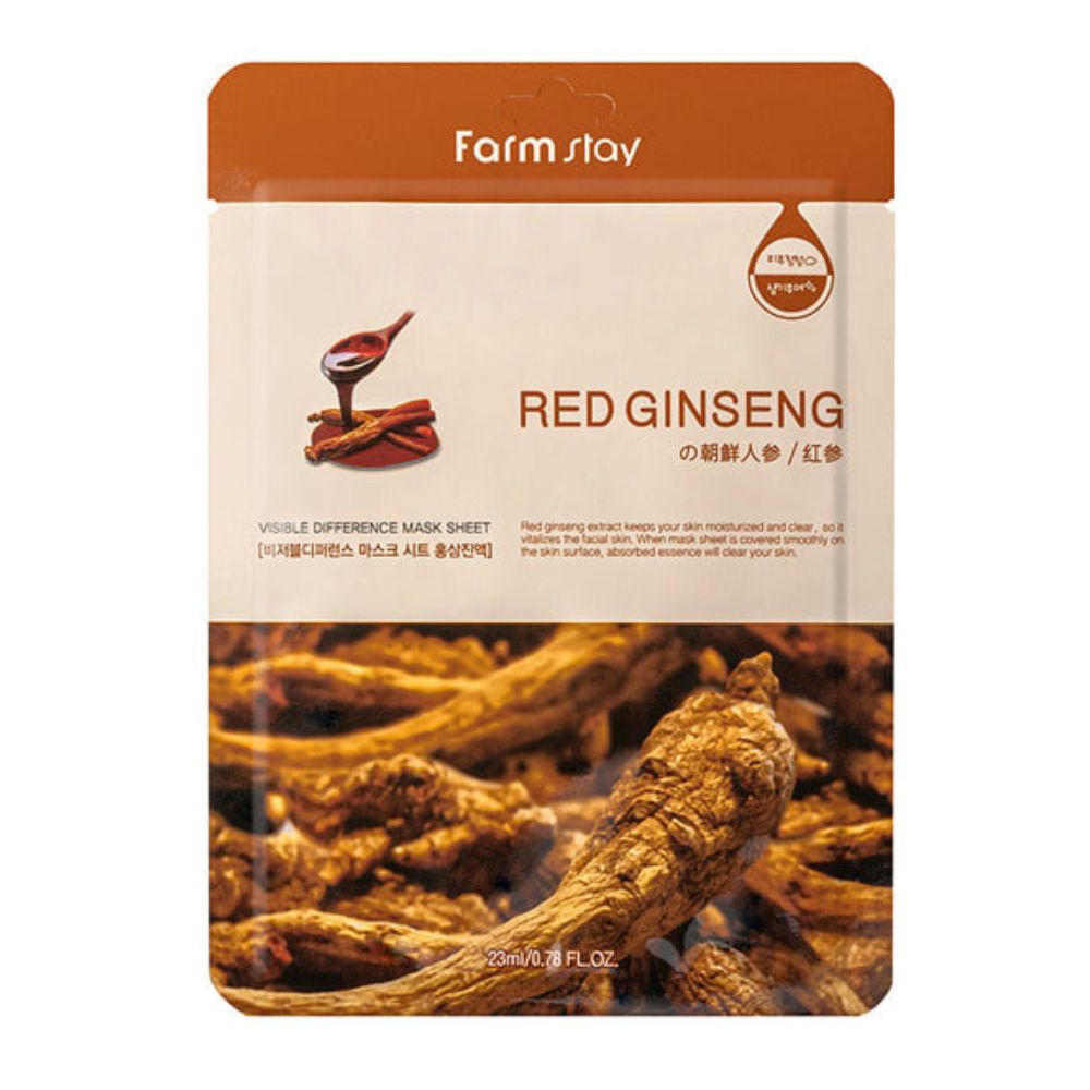 Farmstay Visible Difference Mask Sheet Red Ginseng, 23ml