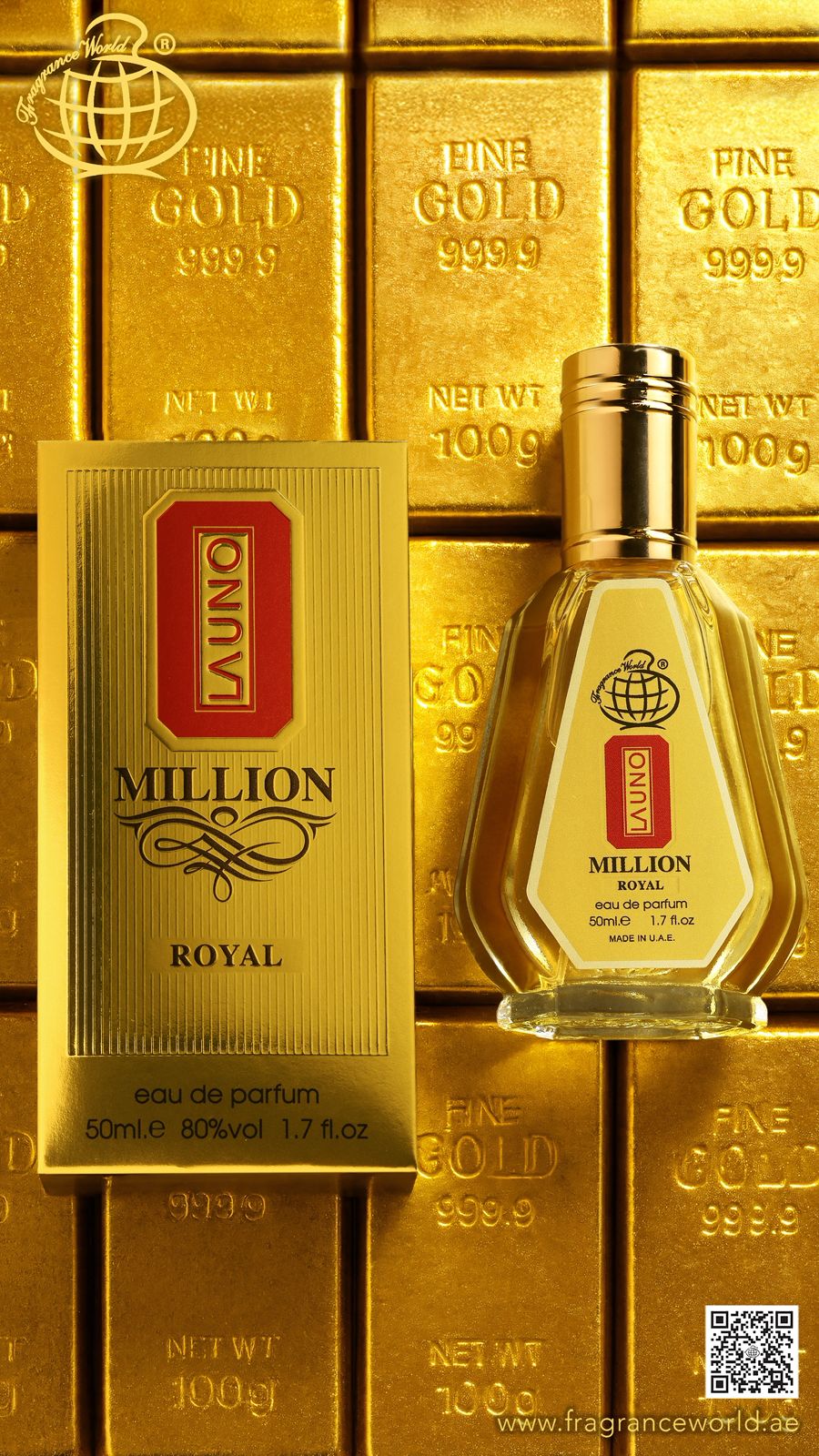 Apa de Parfum La Uno Million Royal by Fragrance World, Barbati, 50 ml