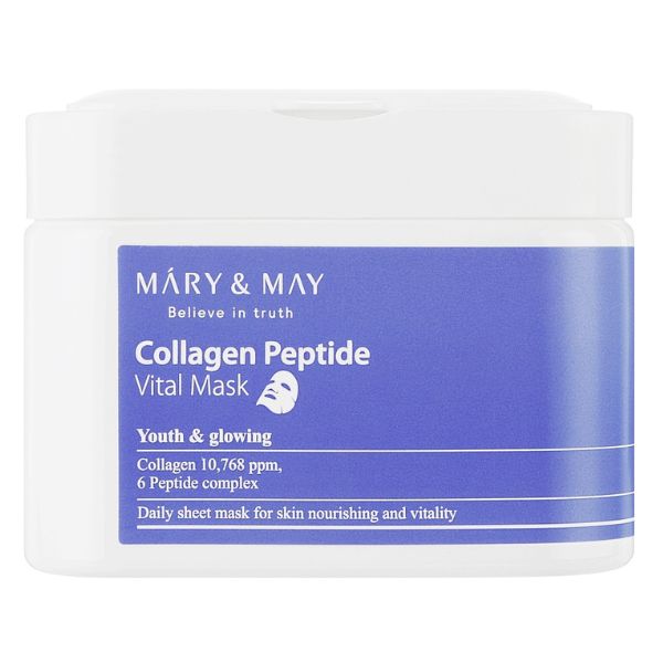 Mary and May Collagen Peptide Vital Mask, 30buc