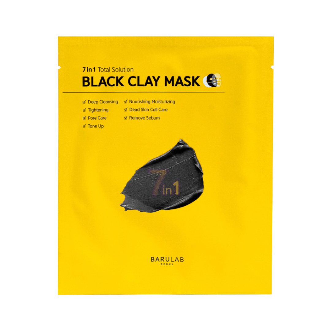 Masca tip servetel Total Solution 7 in 1 purifianta cu argila neagra, 18g | Barulab