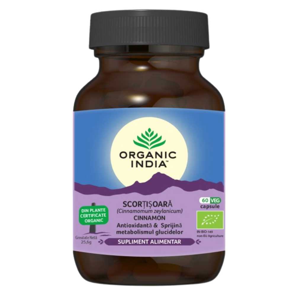 Organic India Scortisoara Zeylanicum (Ceylon) Antioxidant si Glicemie, 60 capsule
