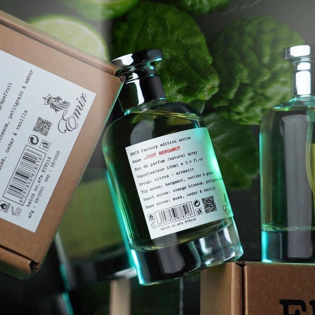 Apa de Parfum Emir, Just Bergamot Factory Edition, Unisex, 100 ml