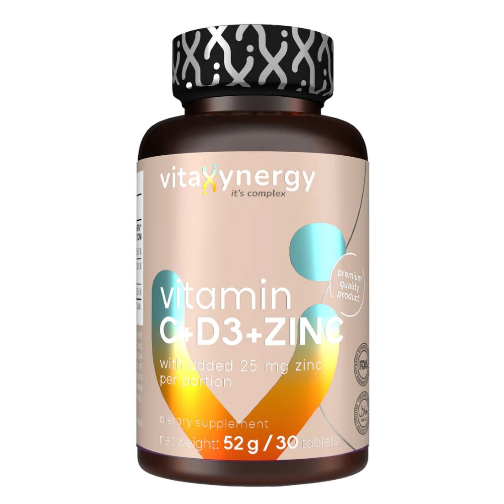 Vitaxynergy Vitamina C + Vitamina D3 + Zinc, 30 tablete