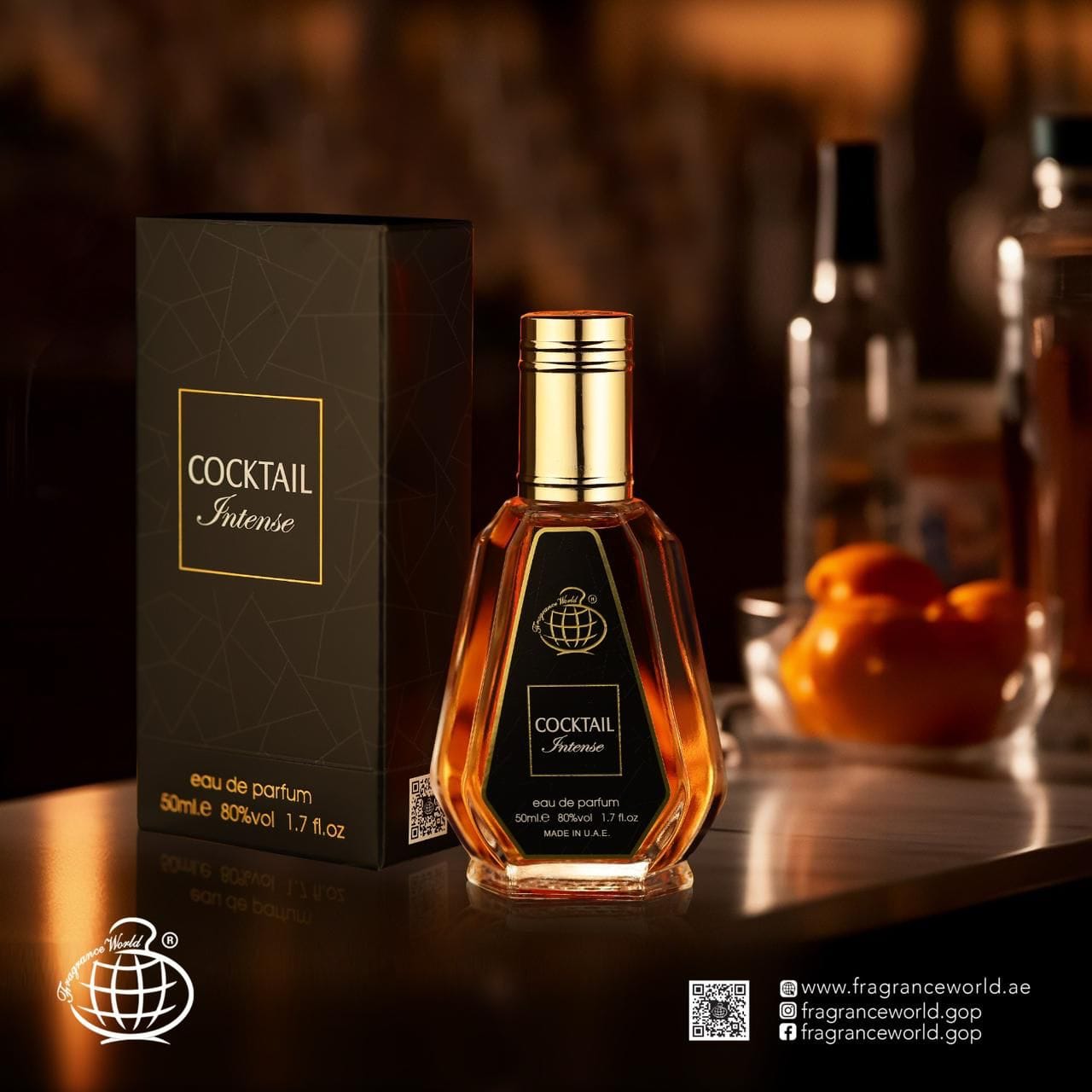 Apa de Parfum Fragrance World, Cocktail Intense, Unisex, 50 ml