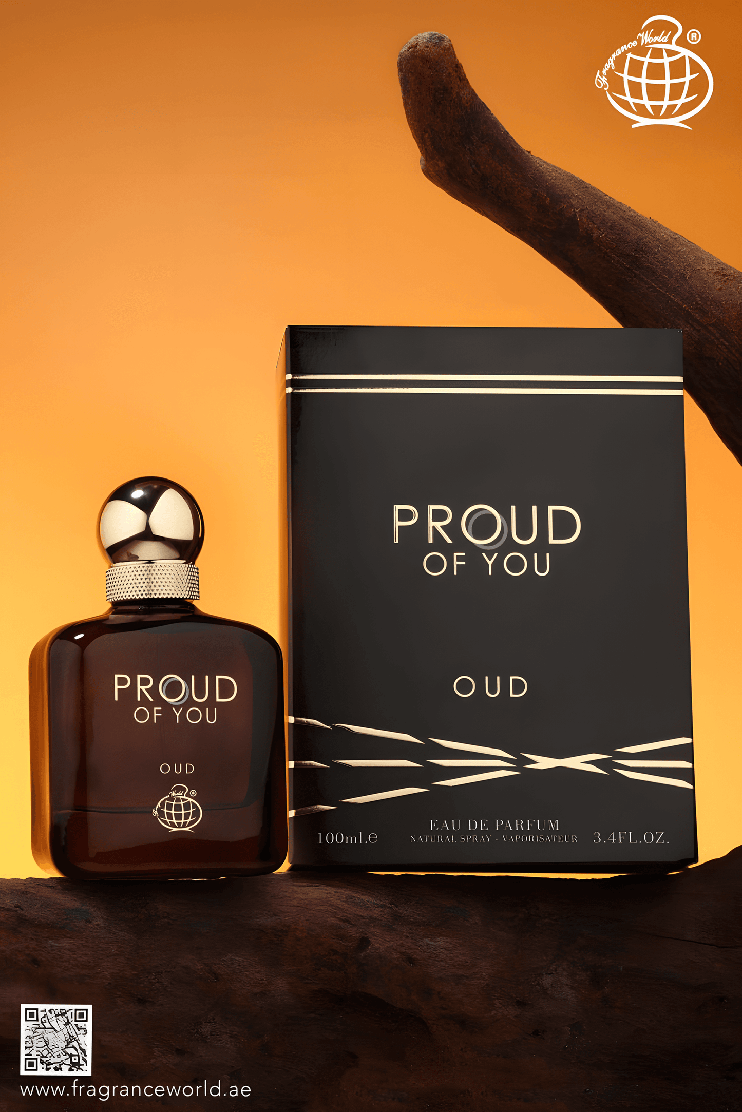 Apa de Parfum Proud of You Oud by Fragrance World, Barbati, 100 ml