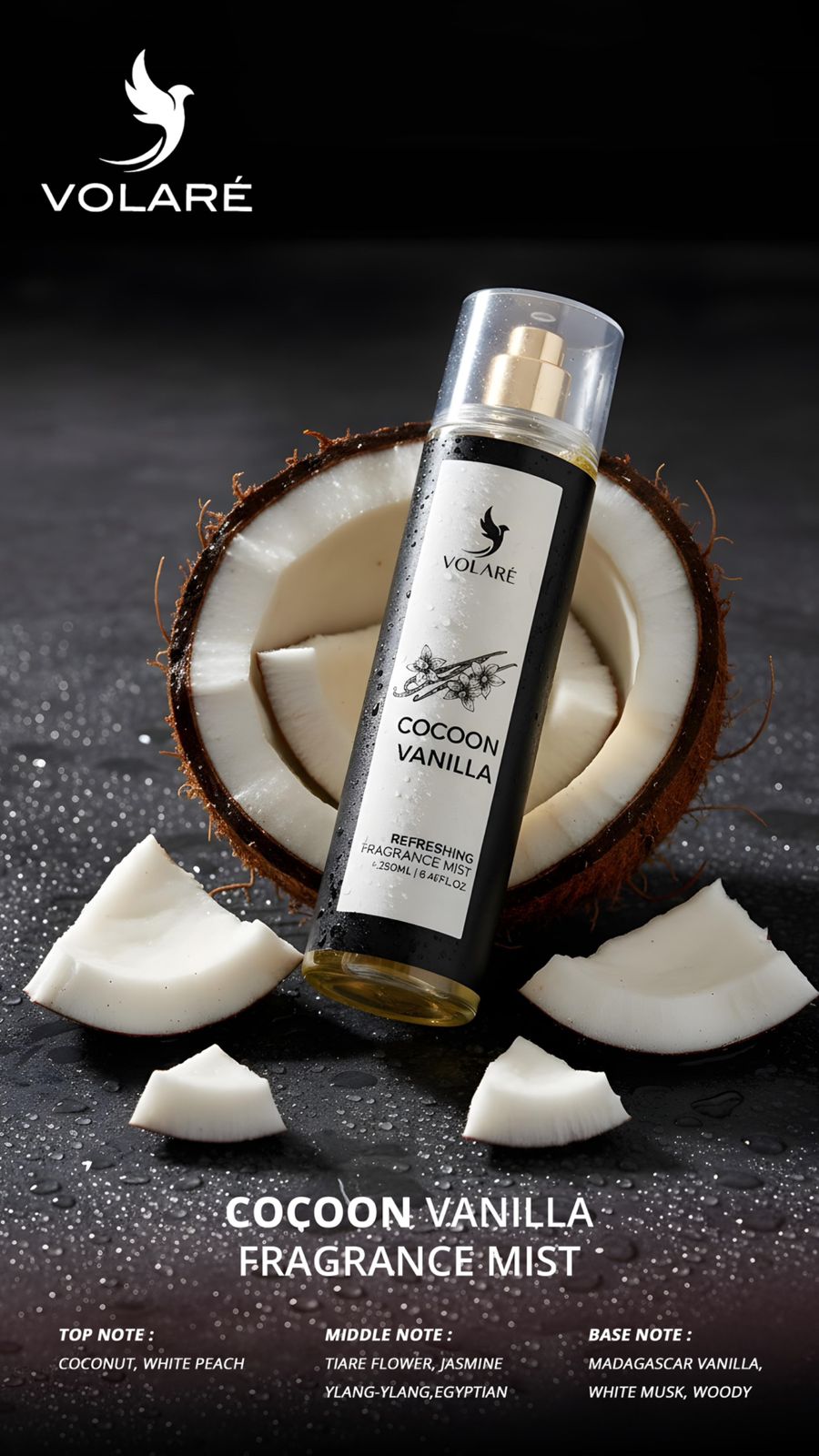 Body Mist Volare Cocoon Vanilla, Femei, 250 ml