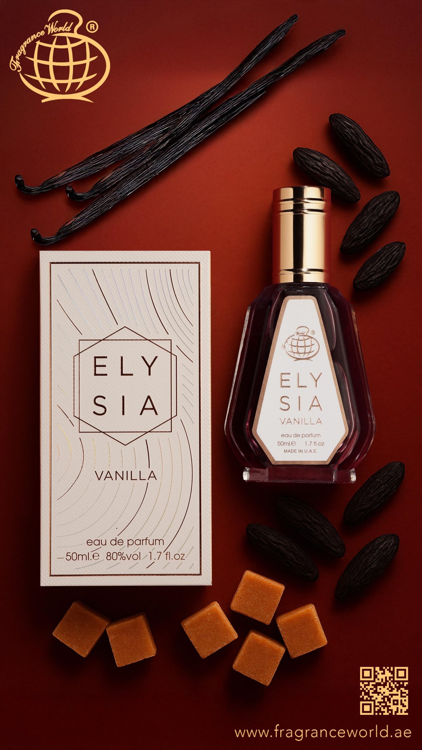 Apa de Parfum Elysia Vanilla by Fragrance World, Femei, 50 ml