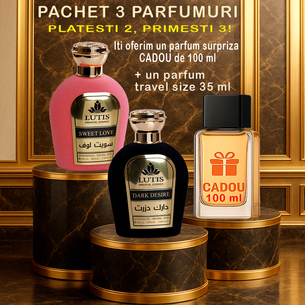 Pachet Parfum Arabesc El si Ea Dark Desire 100 ml – Sweet Love 100 ml+Parfum 100 ml Cadou surpriză