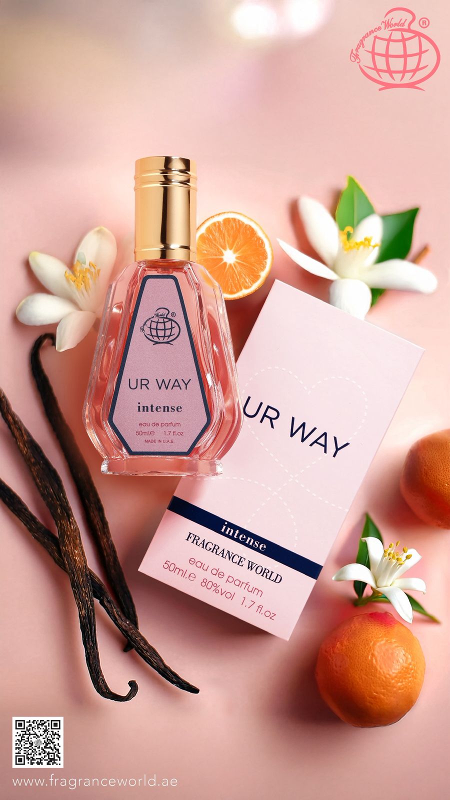 Apa de Parfum UR WAY Intense by Fragrance World, Femei, 50 ml