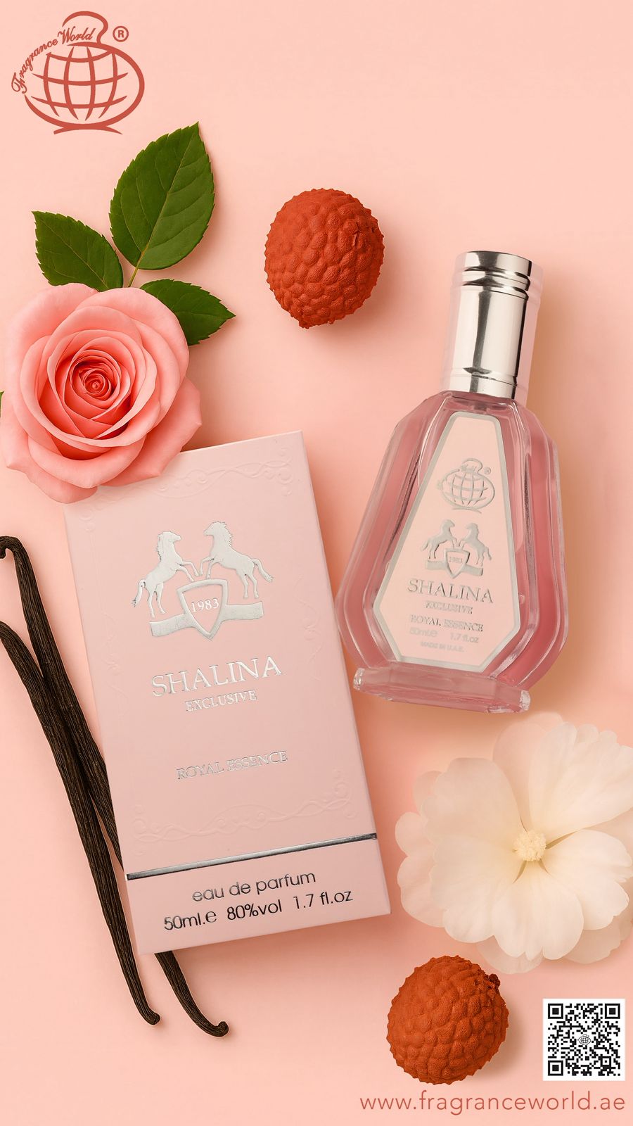 Apa de Parfum Shalina Exclusive by Fragrance World, Femei, 50 ml