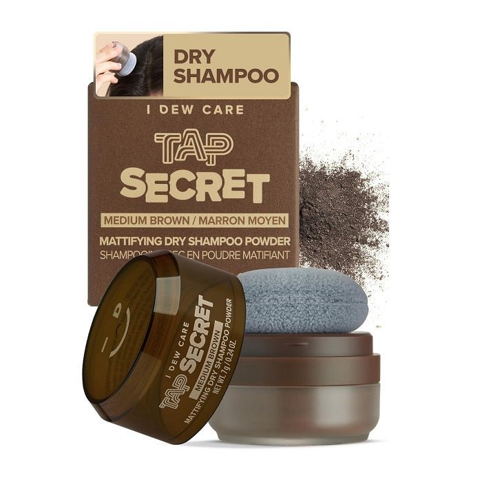 TAP SECRET MATTIFYING DRY SHAMPOO POWDER MEDIUM BROWN - Sampon Uscat Sub Forma De Pudra Pentru Saten Mediu