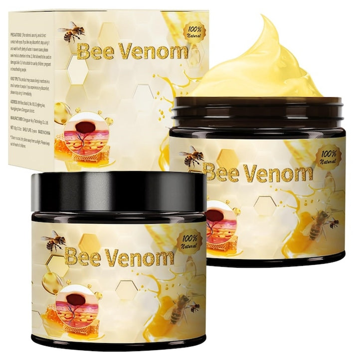 Crema cu venin de albine crema de ingrijire a pielii cu venin de albine ingrediente naturale AjieQaQ textura delicata hidratanta si reparatoare unguent cu venin de albine usor de utilizat potrivit pentru toate tipurile de piele 60 g*2