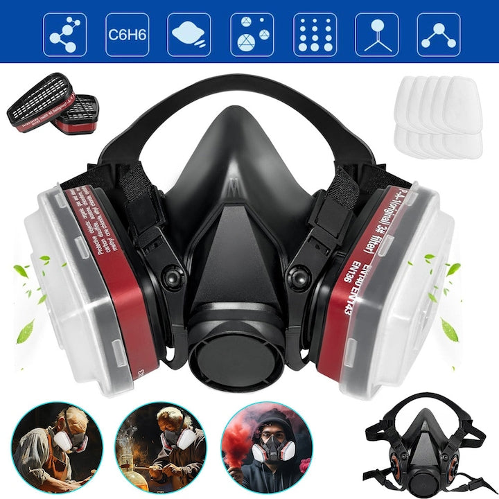 Masca Respiratorie CHOOLY Neagră Reutilizabilă cu Filtrare Eficientă Set cu Accesorii 11 5x13cm
