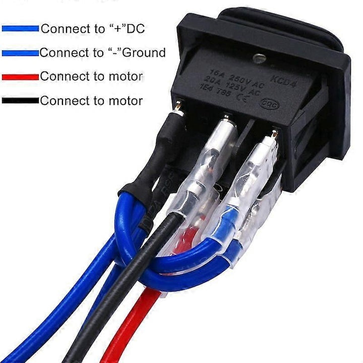 Comutator de inversare a polaritatii 6 pini 3 pozitii pentru motor 37.7x28.4x40mm cablu 21.2cm