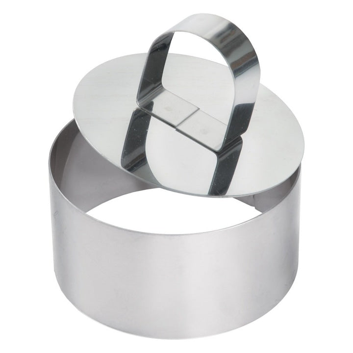 Set Forma Pentru Preparare Orion 4x8 cm Fabricata Din Otel Inoxidabil Inaltime 4 cm Diametru 8 cm Usor De Curatat Argintie