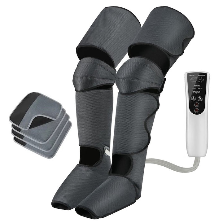 WALALLA Professional Foot Massager, 3 Massage Programs, 3 Intensity Levels, Adjustable, for Calves and Thighs, Relaxing Massage to Promote Circulation, Grey