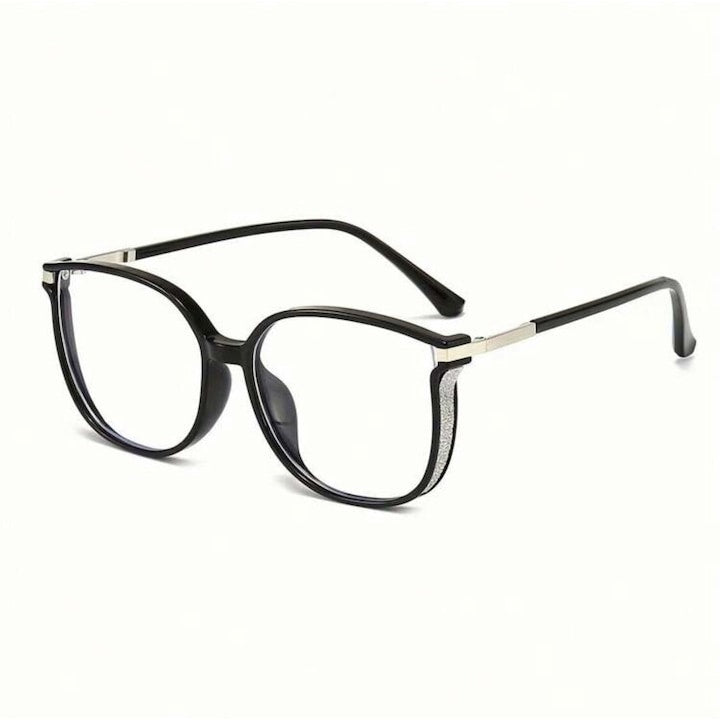 Reading Glasses with Rhinestones, Computer Protection, Phone Screen, TV, Gaming, Anti-Blue Light, Black Color, Diopter +1.5
