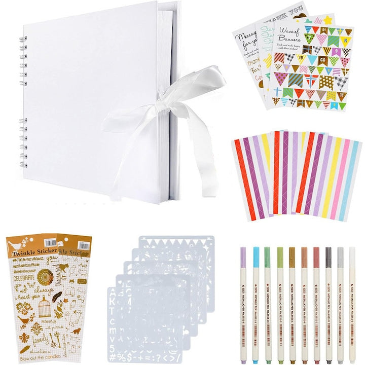 WALALLA Creative Photo Album Set, 80 Pages, White