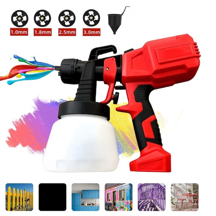 RorAem 700W Electric Paint Sprayer with 4 Nozzles, 3 Spray Patterns, 800ML, Easy-to-Clean Paint Gun for Furniture, Walls, Doors, Fences