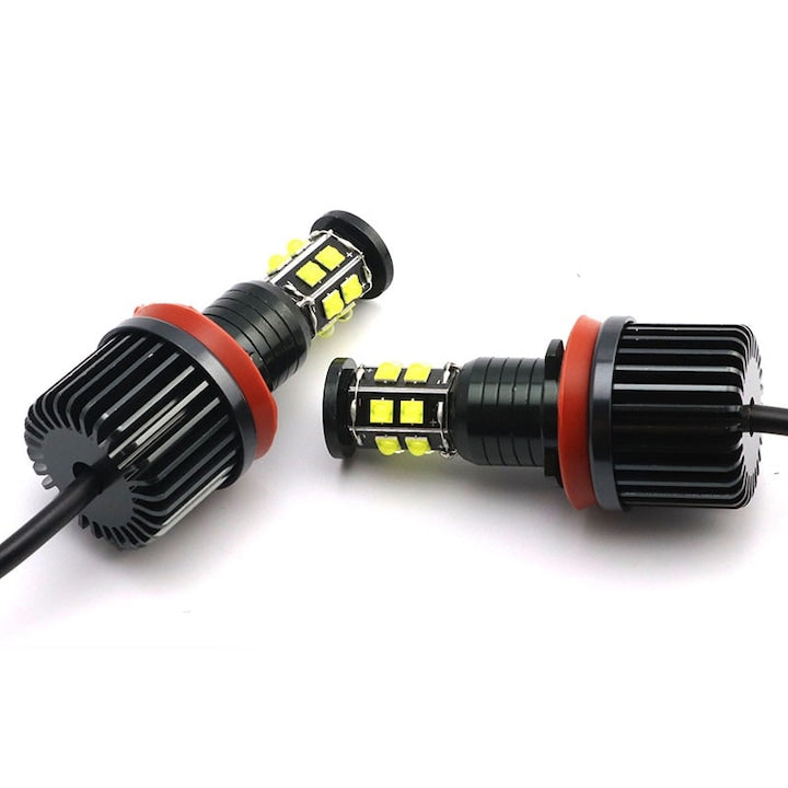 Set 2 becuri LED Marker Angel Eyes 120W CANbus 6500K pentru BMW Seria 1 E81 E82 E87 E88 Seria 3 E90 E92 E93 Seria 5 E60 X5 E70 X6 E71 Z4 E89 OUYLAF