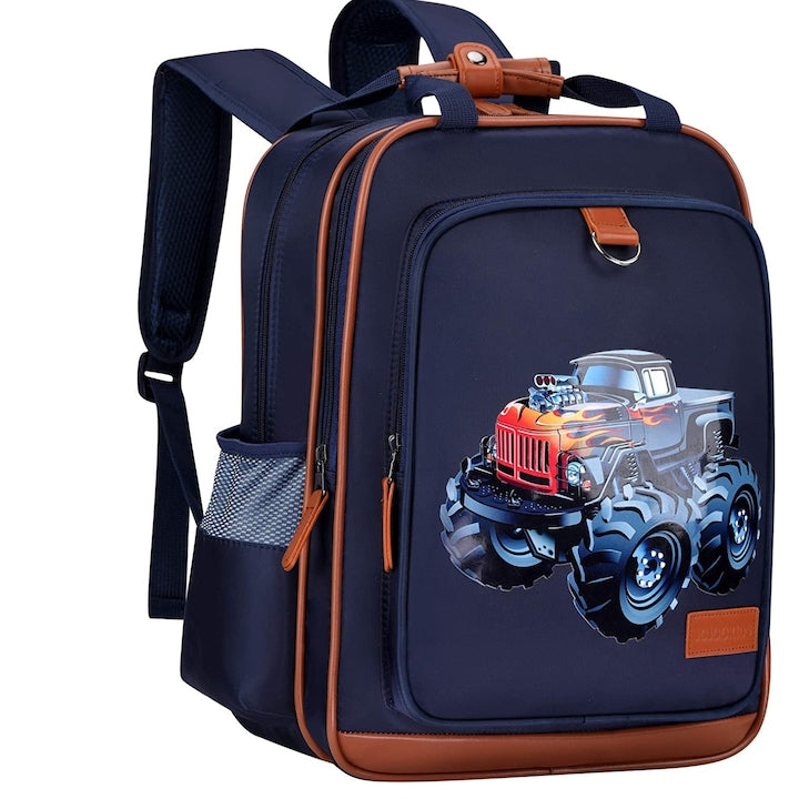 Ghiozdan pentru gradinita si scoala baieti 4-12 ani Simply Joy albastru 38cm x 26cm x 17 cm