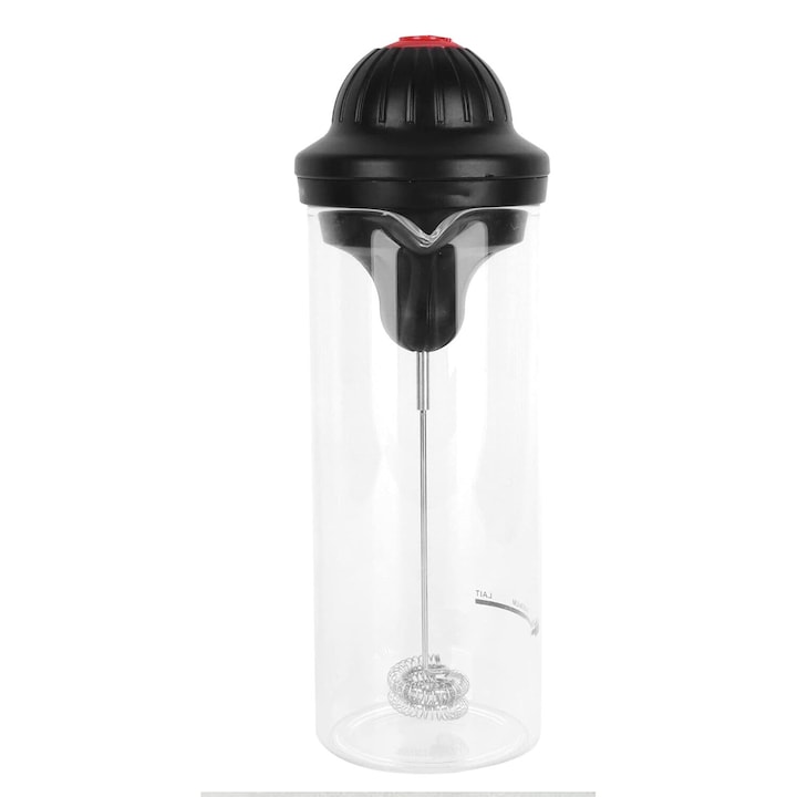 Dispozitiv spumare lapte portabil PsAyl 450ml generare rapida de bule sticla/otel inoxidabil