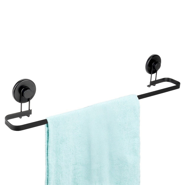 Suport Pentru Prosoape Solutii Pentru Baie 60 cm Metalic Montaj Cu Ventuze Design Clasic Negru