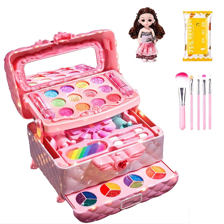 Set machiaj OVERTANG pentru fetite non-toxic lavabil multicolor 16x18cm