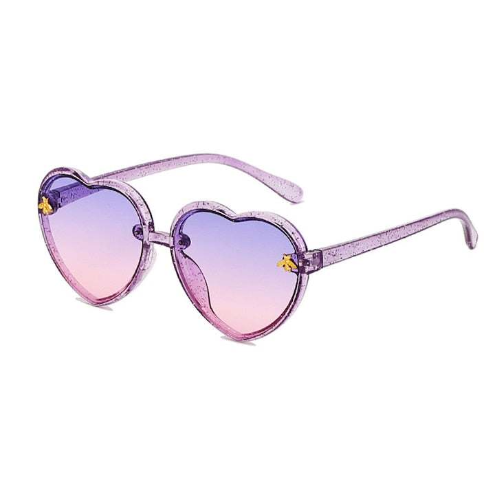 Axroad Mall - Kids' Sunglasses Flexible Universal Size Heart-shaped Design UV400 Protection Polarized Lenses Cozy Summer Theme Durability and Comfort For 3-12 Years Old PC Transparent Purple 12 installments with 0% interest