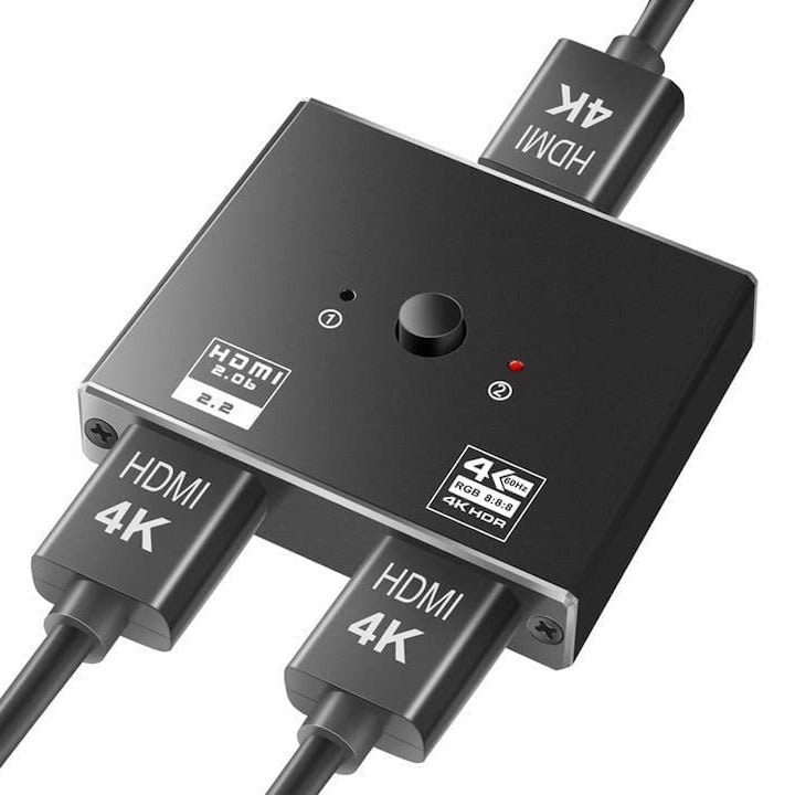 Switch HDMI 4K 60Hz 2 In 1 Out Supporta UHD 4K 1080P 3D HDR HDCP Fara Nevoie de Alimentare Negru
