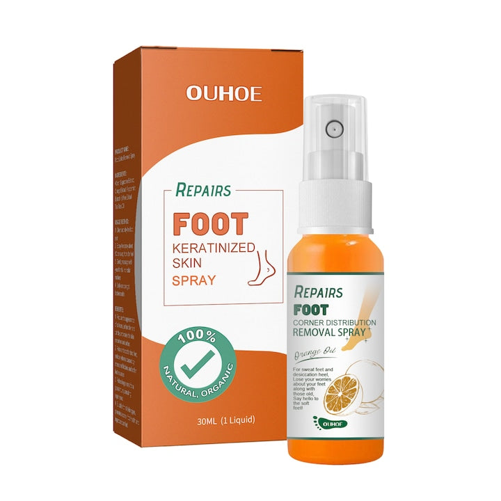 Spray exfoliant pentru picioare OUHOE cu extract de trestie de zahar si portocala 150ml