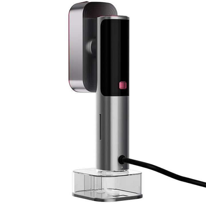 Aparat De Calcat Cu Abur 5 In 1 Omelivon 1200W 6 Moduri Reglabile Afisaj LCD Incalzire 10 Secunde Rezervor 220ml Vertical Si Orizontal Functie Umeda/Uscata Manusa Protectie Inclusa Portabil Pentru Haine Draperii Si Calatorii Antracit/Roz
