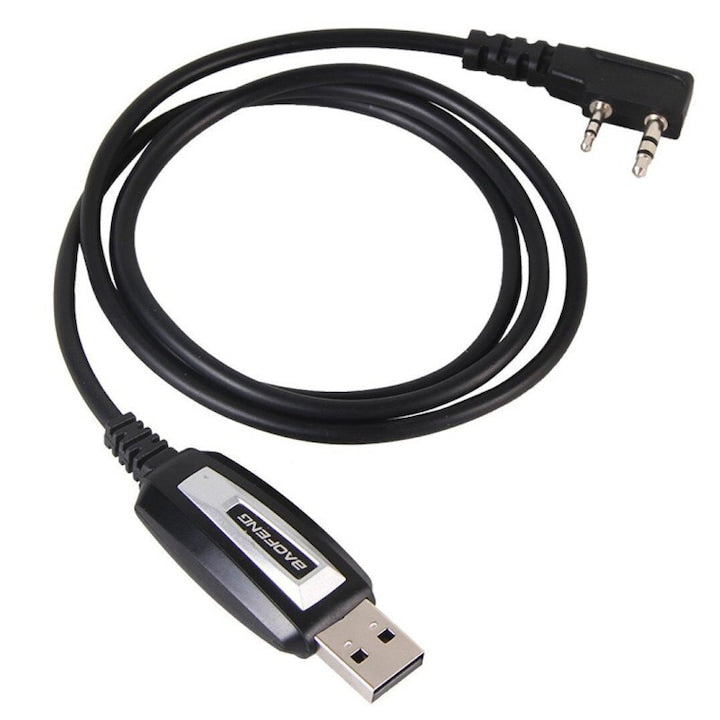 Cablu de programare USB pentru walkie-talkie RT24 RT5R RT7 RT22 RT27 RT81 RT1 H777 BAOFENG UV5R 888S Kenwood Wouxun Radio bidirectional (negru)
