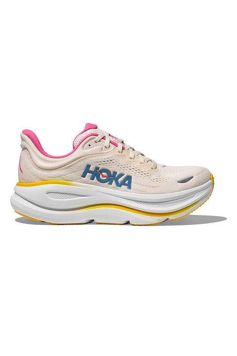 Hoka - Pantofi Bondi 9 cu garnituri din plasa pentru alergare Galben/Roz/Crem 12 rate cu 0% dobândă