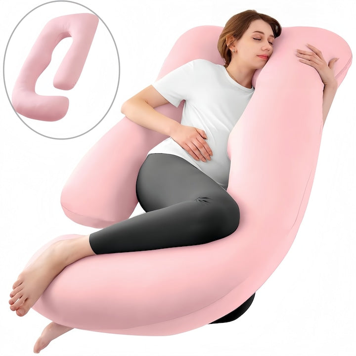 Perna gravide Wacorresi Perna pentru gravide si care alapteaza Detasabila si lavabil Forma ergonomica Multifunctionala Detasabila si lavabil Suport pentru spate picioare burta solduri pentru femeile insarcinate 80x120x180cm roz