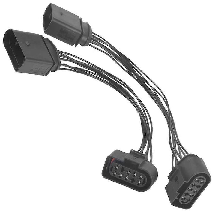 Set 2 adaptoare conector faruri 14 la 10 pini negru plastic