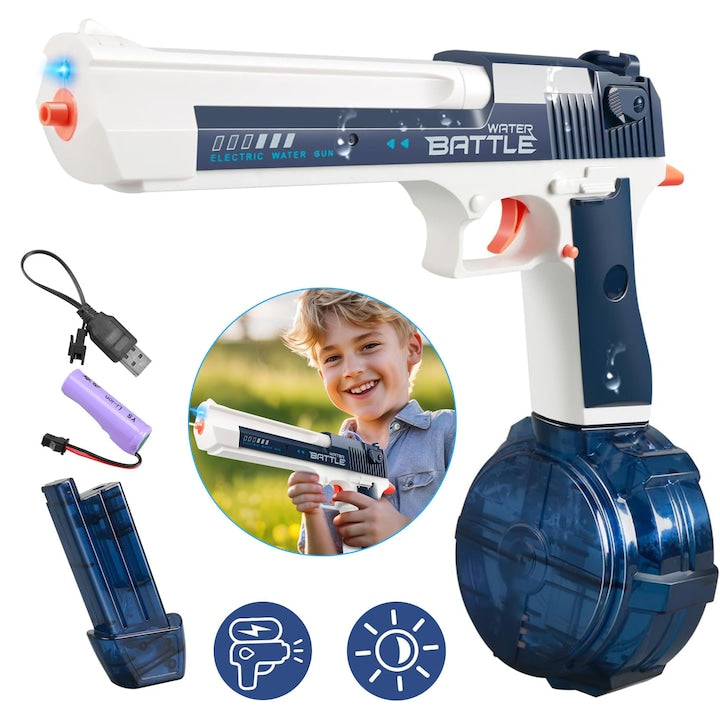 Pistol cu apă electric CHOOLY capacitate 434cc și 60cc albastru și alb dimensiune 26 2x25 6x11 5cm
