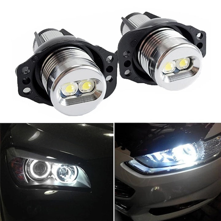 Set of two ZOUN angel eye LED bulbs suitable for E90/E91 E60-LCI, 7000K-8000K white light, with overheating protection, hot-swappable, 12V, easy to install