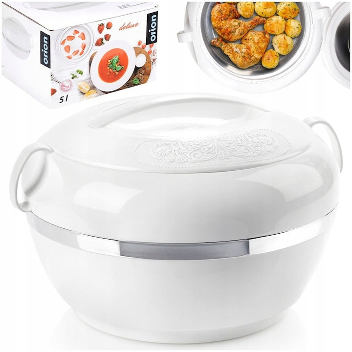 Termos De Pranz Orion Deluxe 5 L 20x31x10.4 cm Sticla Mentine Caldura Pana La Doua Ore Greutate 0.5 kg Izolatie Termica Alba