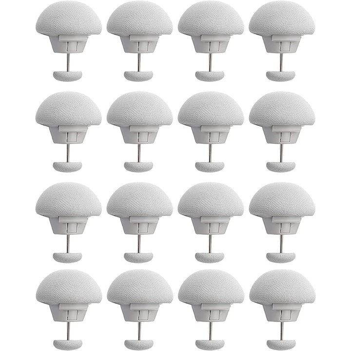 Set of 16 clips for duvet fastening, soft fabric, pin fasteners, Grey