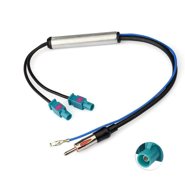 Adaptor antena compatibila cu Fiat/Mercedes/Peugeot/Seat/Skoda/VW Conector DIN Fakra mufa x2 Multicolor