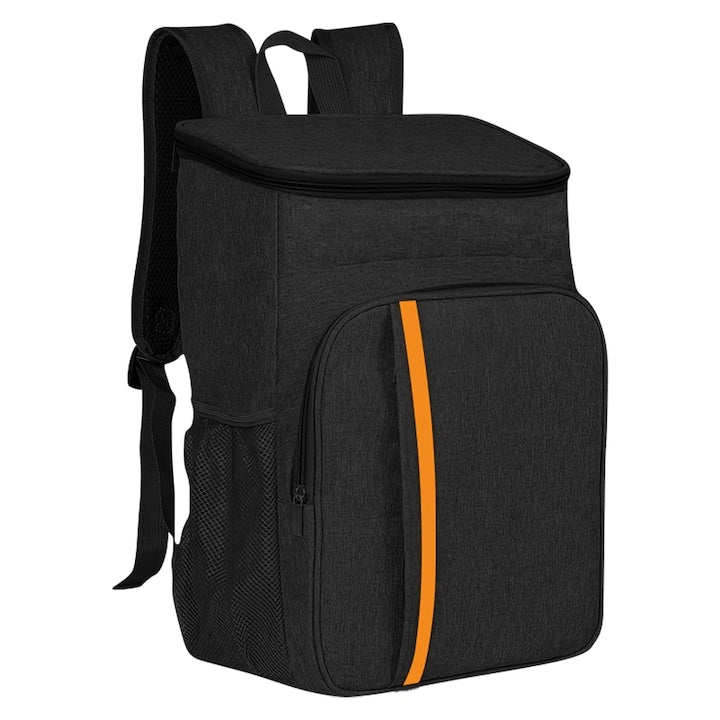 SINBINTA Thermal Insulated Backpack Cooler Bag for Picnic, 20-35L, Waterproof, with Adjustable Shoulder Strap, Compartmentalized, Zipper Closure, Wear-Resistant and Stain-Resistant, Easy to Clean, Oxford, 29x19x42cm, Black
