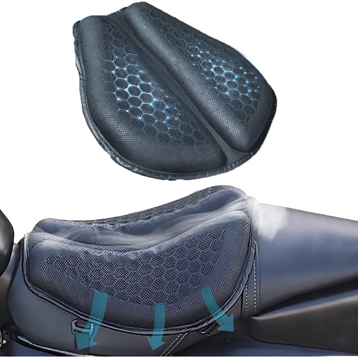 Husa cu gel pentru sa motocicleta si scuter scutere cu husa impermeabila amortizare si respirabil pentru toate anotimpurile Imbunatatiti confortul la calatoriile pe distante lungi Negru